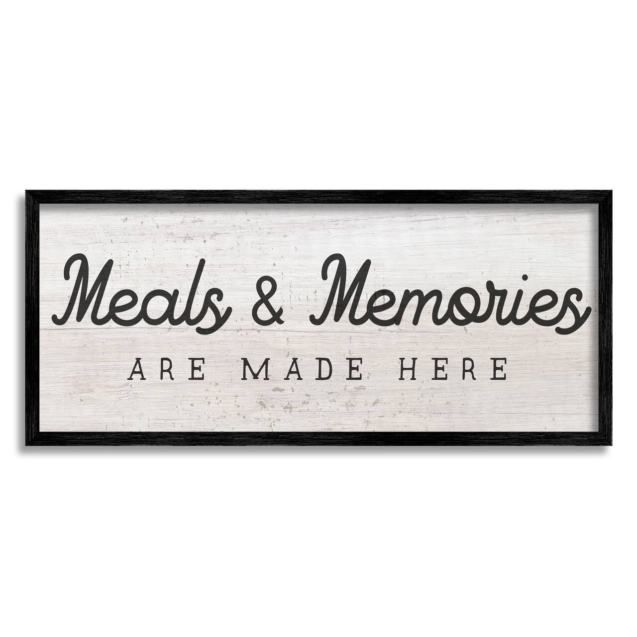 Stupell Industries Meals & Memories Made Here Rustic Kitchen Sign Framed Wall Art